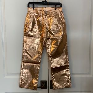 Topshop Moto dree rose gold patent faux leather